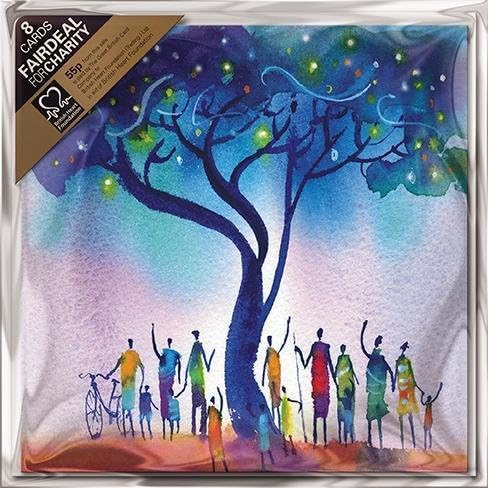 Pack of 8 Star Over Africa British Heart Foundation Fairdeal Charity Christmas Cards