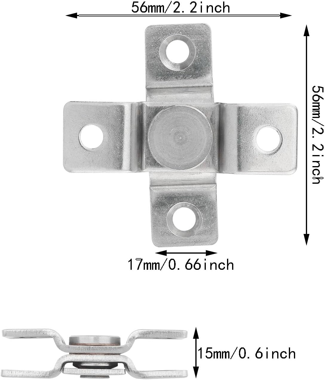 2PCS 360 Degree Rotating Stainless Steel Concealing Hinges for Door Pivot