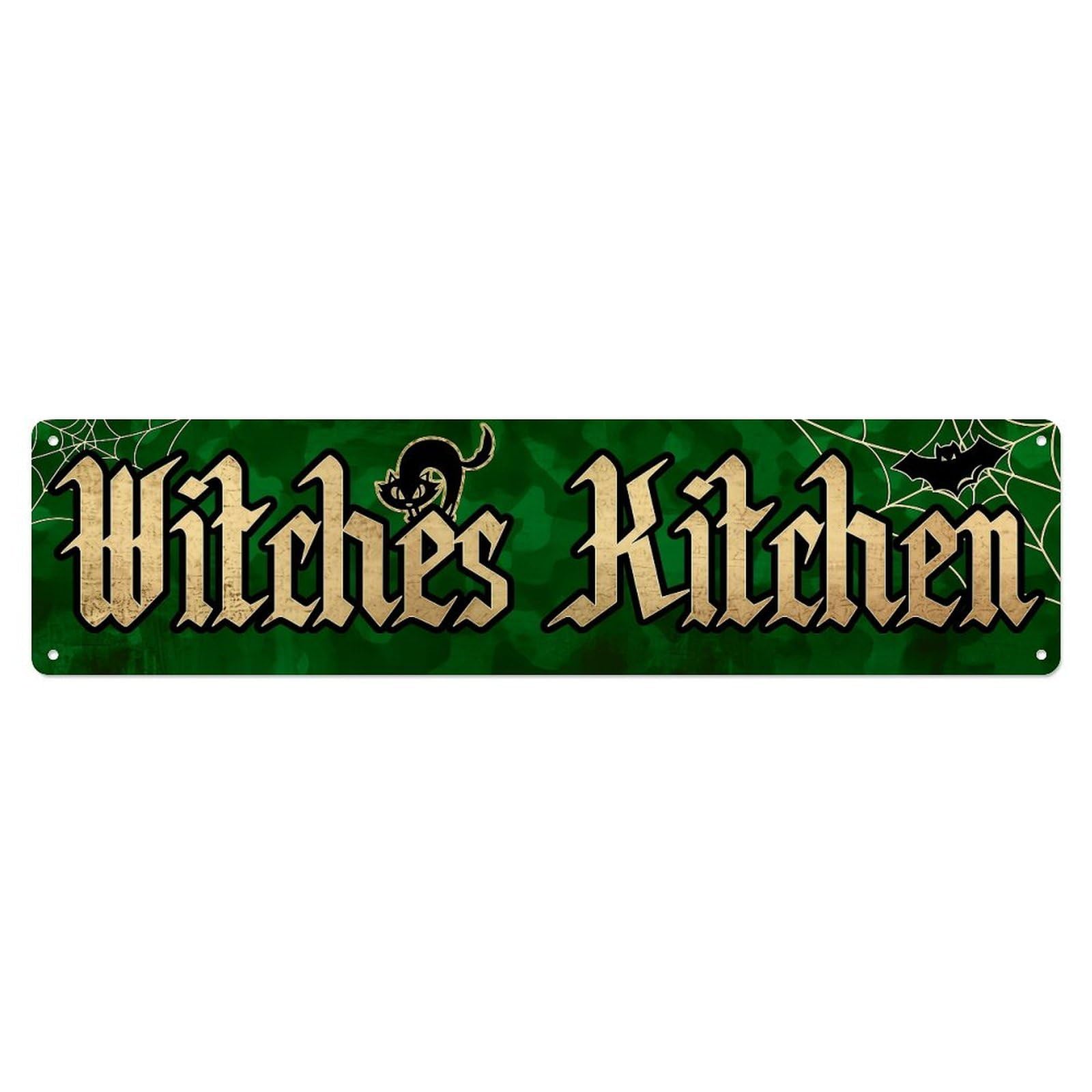 Witch Cat Spider Web Bat Vintage Tin Sign Retro Metal Wall Decor Metal Poster, Home Bar Garage Farmhouse Cafe Wall Art Decoration 4x16Inch