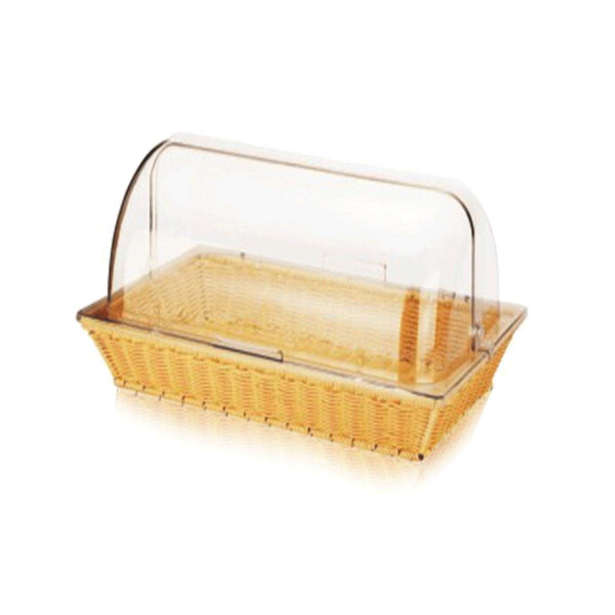 JLCK Bread Basket Set, Rectangular Transparent Food Cover, Cake Display Cover, Dust Bread Snack Bread Basket Set (Color : Beige)