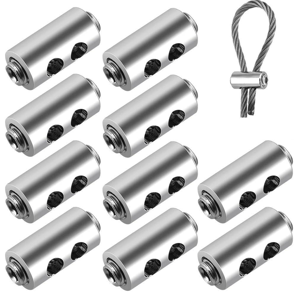 Jskxyy One Color 10Pcs 2/3Mm Wire Rope Clamp Stainless Steel Cable Clip Fastener Adjustable Screw Copper Metal Fixture Sling Fixing Accessories(H X10pcs)
