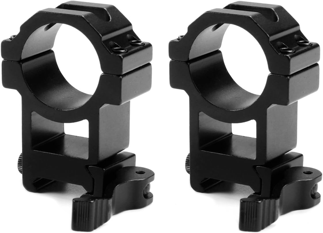 MIZUGIWA 30mm High Profile Picatinny QD Scope Mount Rings - 2 Pcs