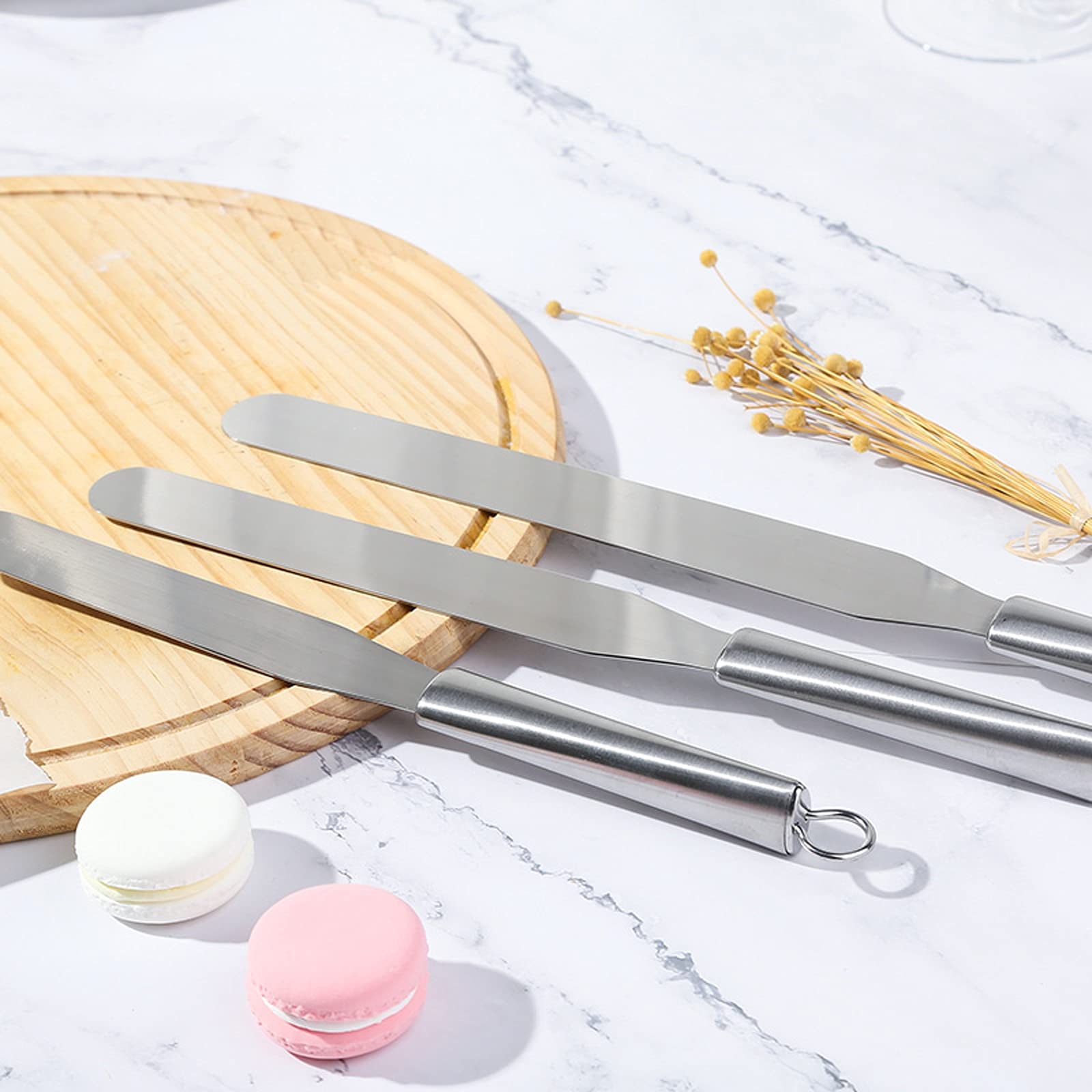 Espatula Cocina Espátula de crema de acero inoxidable con anillo de suspensión Horneado recto Espátula Pastel de espátula Herramienta Scraper Frosting Spátula Espatula Reposteria ( Size : Large )