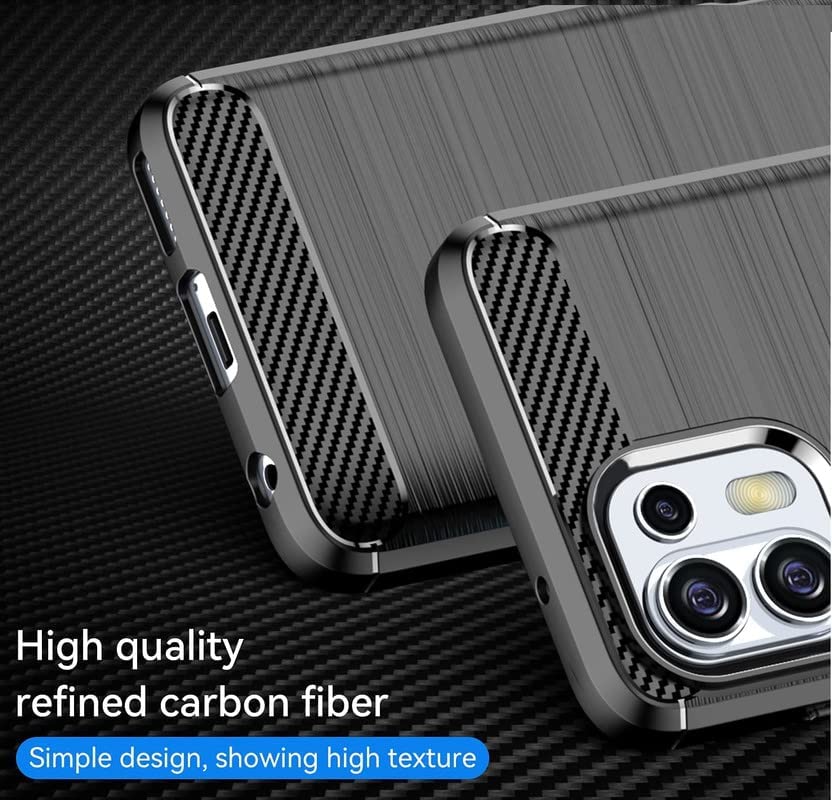 Image of Hybrid Carbon Fiber Back Case for Moto Edge 20 Lite (Black)
