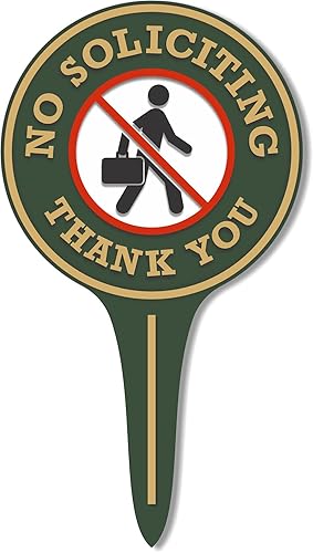 Miniatura 1 de SmartSign Letrero de patio con texto en inglés "No Soliciting Thank You" para casa, jardín, césped, 9.5 x 5.25 pulgadas, placa de aluminio fundido