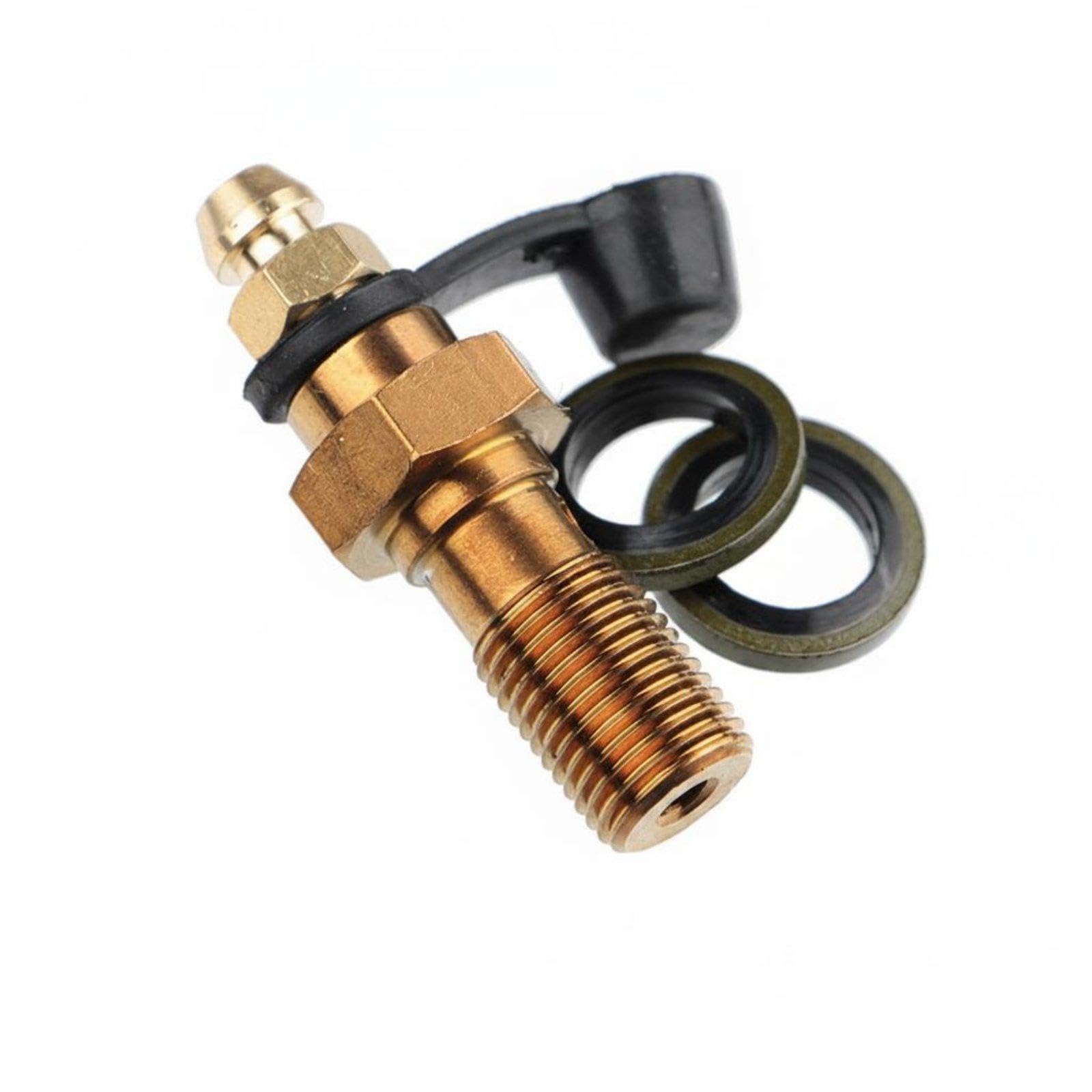 myaddiction brake caliper bleeder screw stainless steel banjo bolt dust cap included brake bleed bleeder valve for mechanics, auto repair shop, garage 1.0 bleed gold