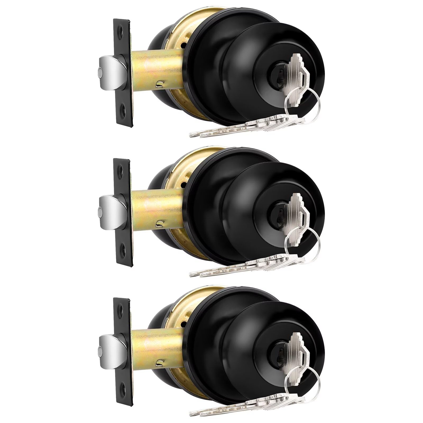 Brushed Nickel Keyed Alike Door Knobs - 10 Pack -21