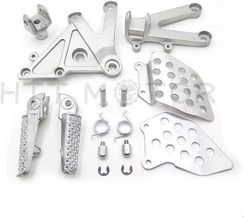 HTTMT MT390-007-POLISH Soporte de clavijas de pie delantero plateado compatible con CBR 600 RR 2003-2006
