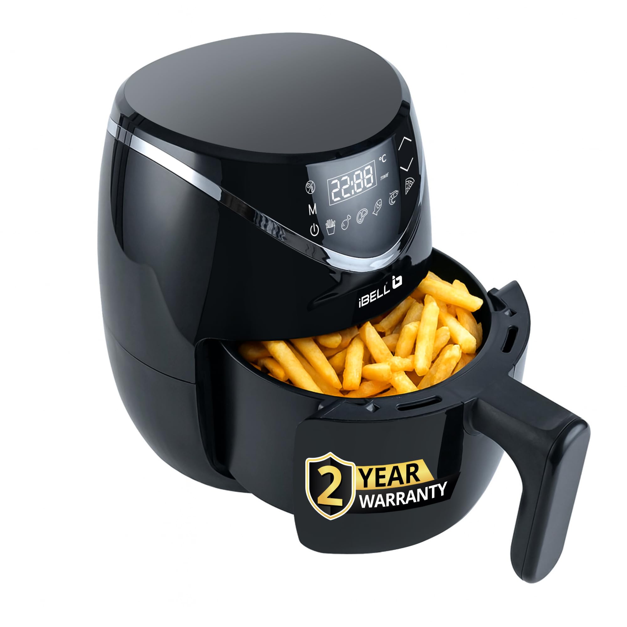 iBELL 3.2L Digital Air Fryer |800W, Feather Touch Control, 6 Preset Cooking Modes, Adjustable Temperature, One Basket with Steam Rack, Oil-Free Healthy Cooking (Black)-image-41