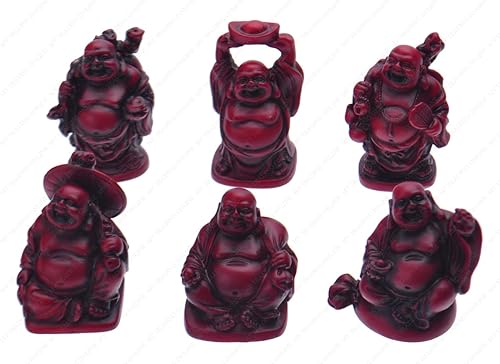 Figura de Buda con texto en inglés Happy laughing juego de 6 20in