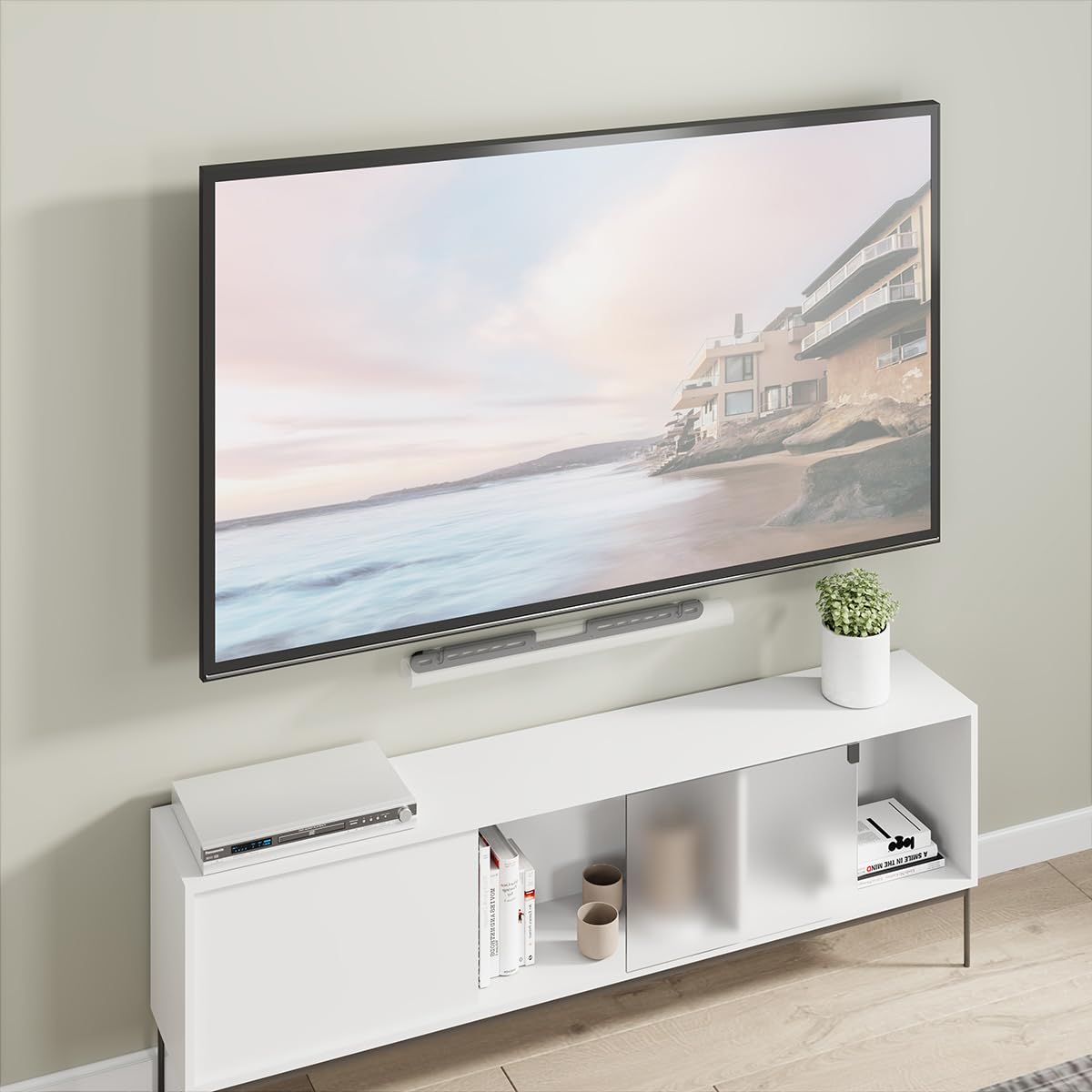 My Wall Support Mural pour Barre de Son Sonos® Arc Ultra HS29L – Design Fin, Amortissement Anti-Vibrations, Montage Flexible au-Dessus et au-Dessous du téléviseur