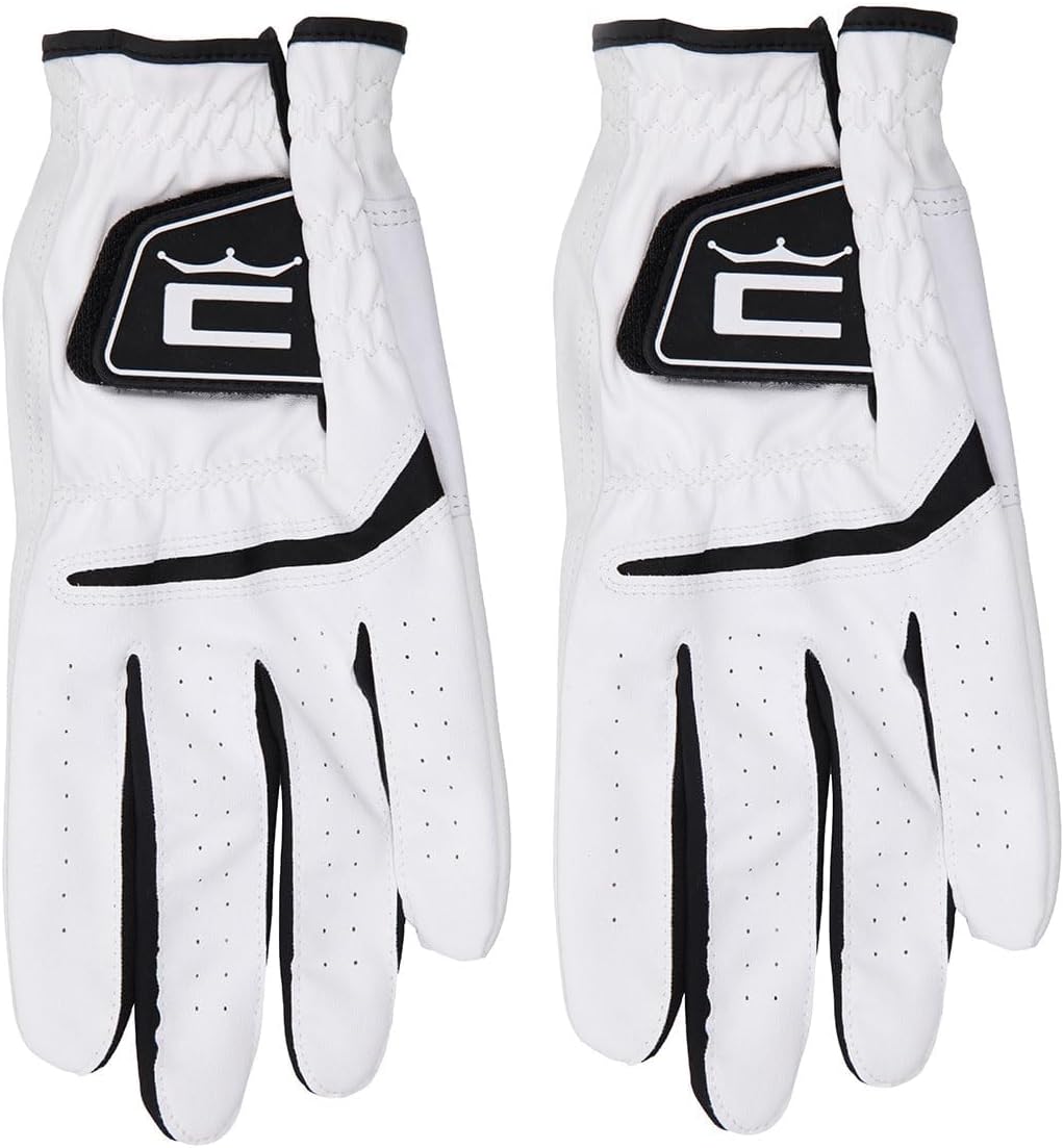 – COBRA Golf Mens Left Hand White Flex Cell Glove Twin Pack - Premium Leather Durable All Weather Grip Twin Glove Pack (2-Pack)