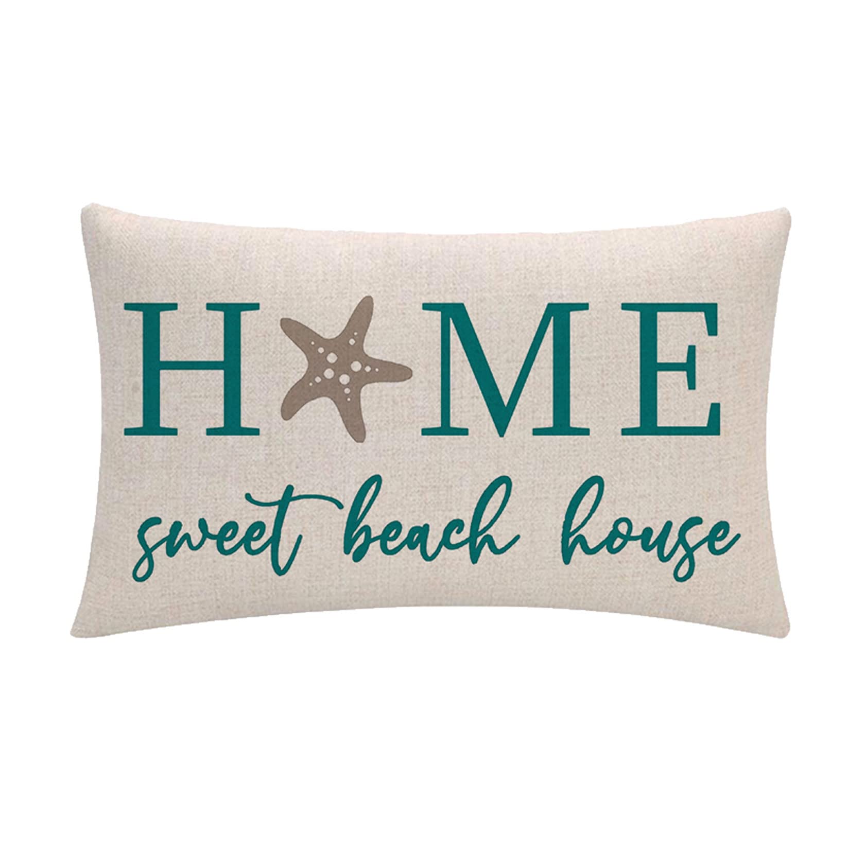 2-Pack Beach House Pillow Covers - Relax/Enjoy/Unwind Decor 12x20 Inch