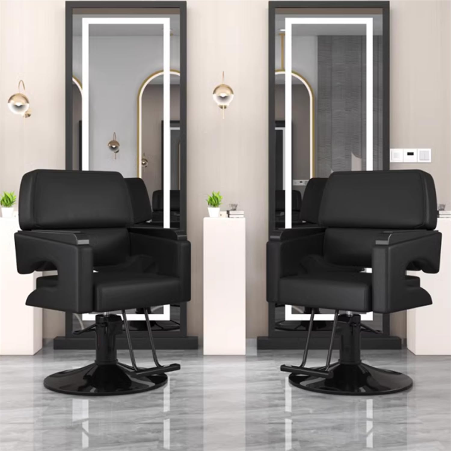 Leistungsstarker hydraulischer Friseurstuhl, höhenverstellbar, um 360 ° drehbar, ideal für Salon und Spa, Beauty-Ausrüstung, Make-up, Haarstylistenstuhl