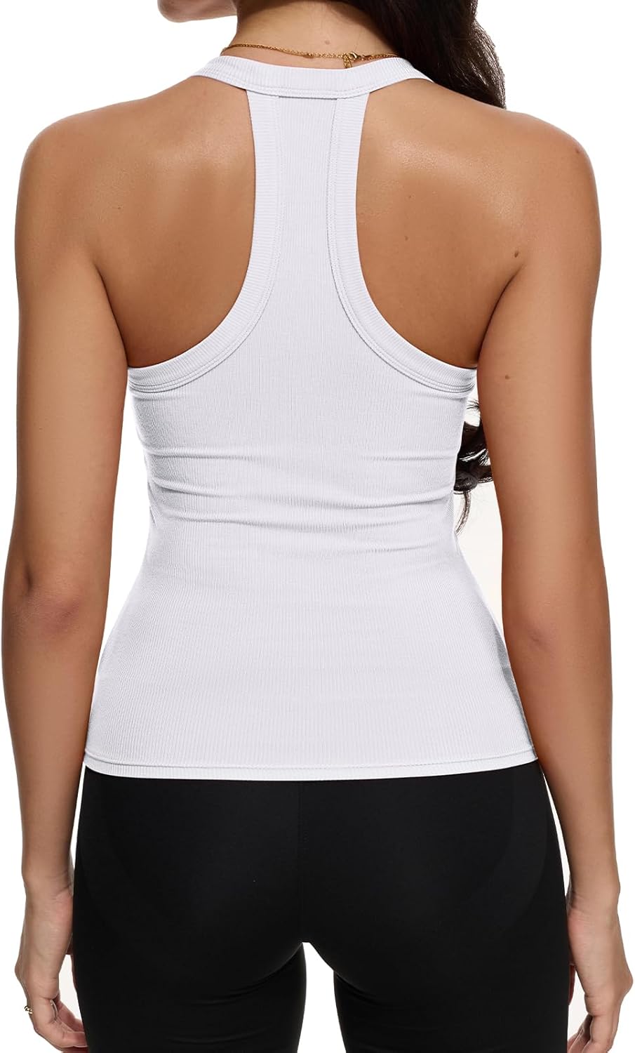REORIA Women's V Neck Racerback Tank Top - Image 3