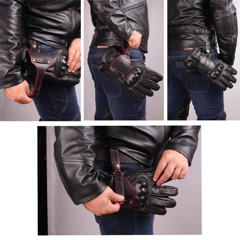 ３　バイクグローブＬ＆レザーホルダー ２点セット Amazon | デグナー(DEGNER) レザー グローブ ホルダー/LEATHER GLOVE