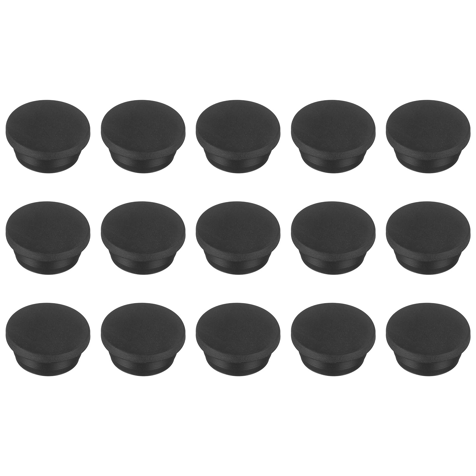 sourcing map 15pcs T-Shaped Silicone Plugs 32.3mm 1-9/32 Inch Dia Snap in Plug Hole Seal Cover Round Rubber Stopper for 31.5-32.3mm Holes Kitchen Rubber Bulkheads Waterproof Sealing, Black