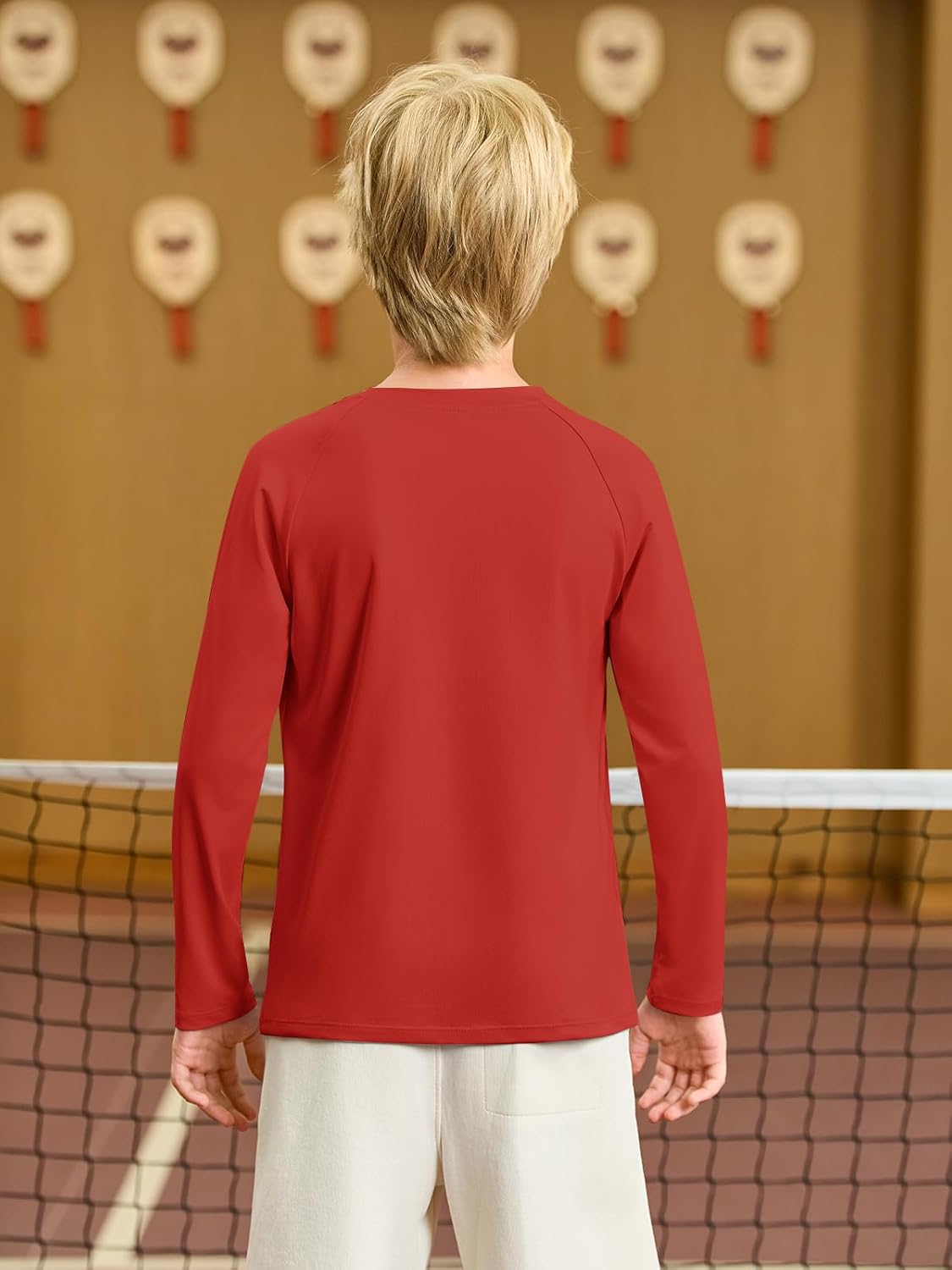 Haloumoning Boys Long Sleeve Athletic T-Shirts Kids Quick Dry Youth Performance Active Basic Tees 5-14 Years - Image 4