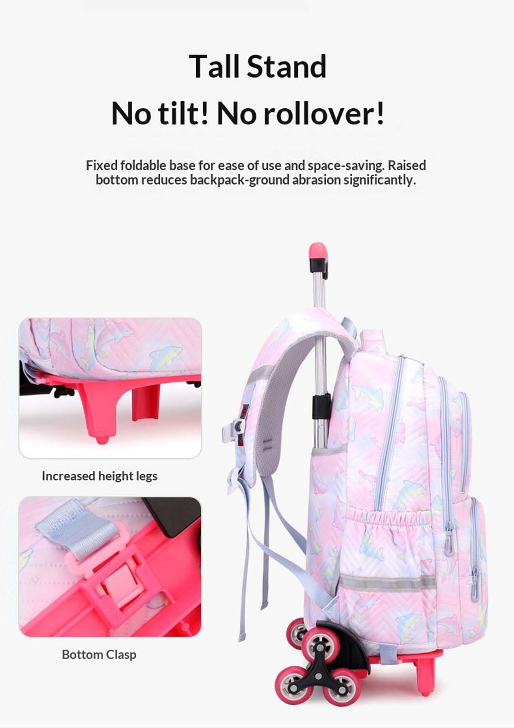 Schulrucksack Trolley für Mädchen & Jungen, Abnehmbar Trolley Schultasche für Schule & Reisen, Bequeme Schultasche Ideal für 10-Jährige Kinder, Teenager & 5. Klasse