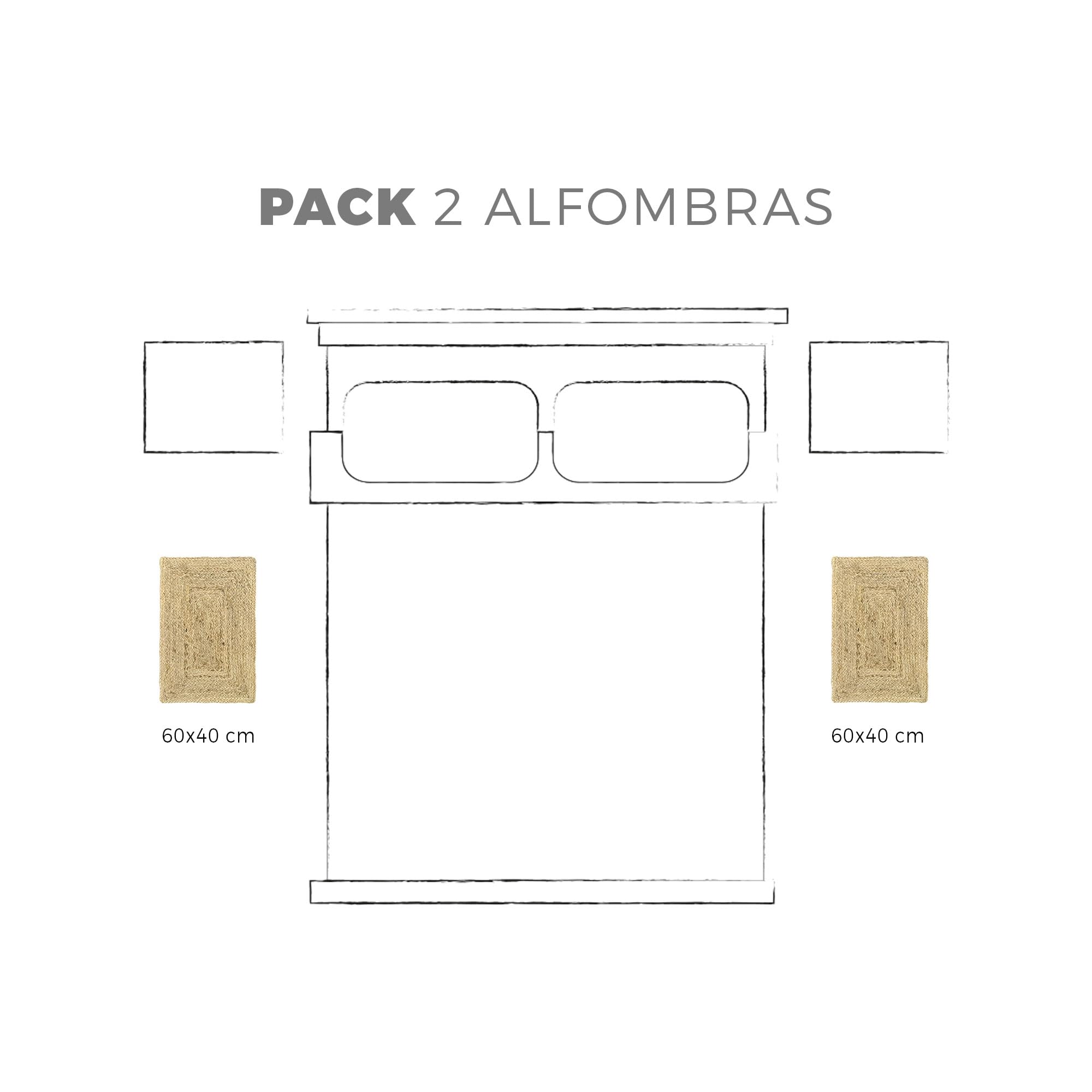 Image secondaire de HAMID Pack 2 Tapis en Jute Alhambra Couleur Naturelle