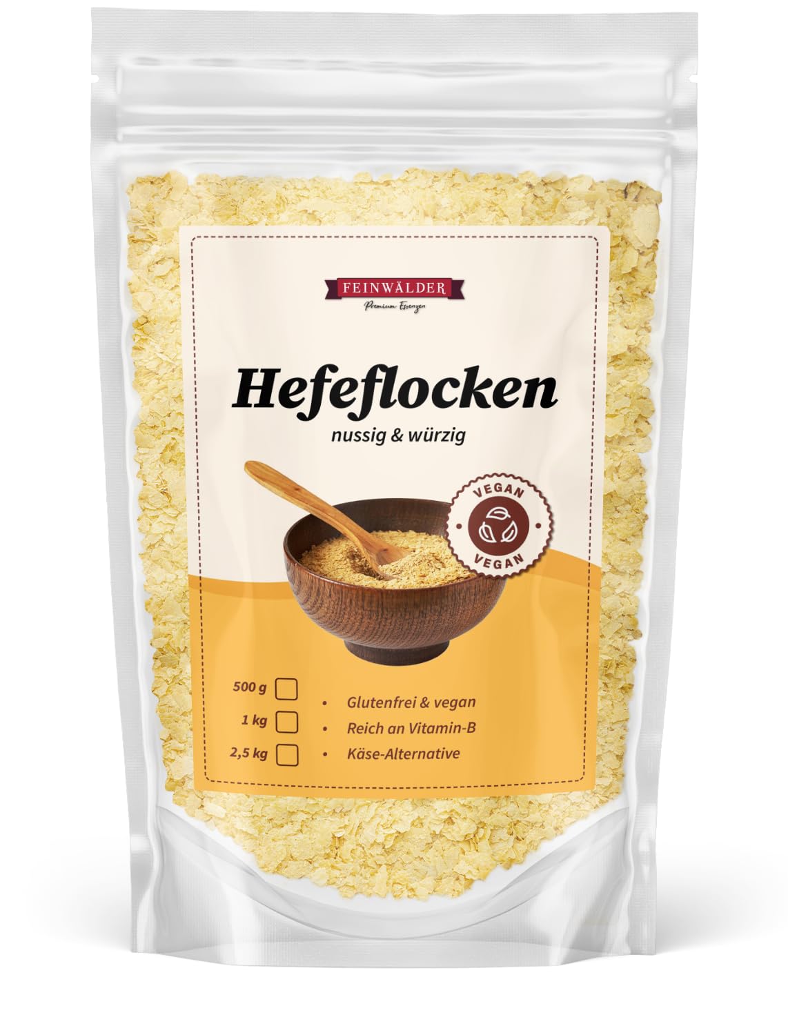 Feinwälder Hefeflocken 1 kg – Edelhefeflocken, glutenfrei, vegane Nährhefe