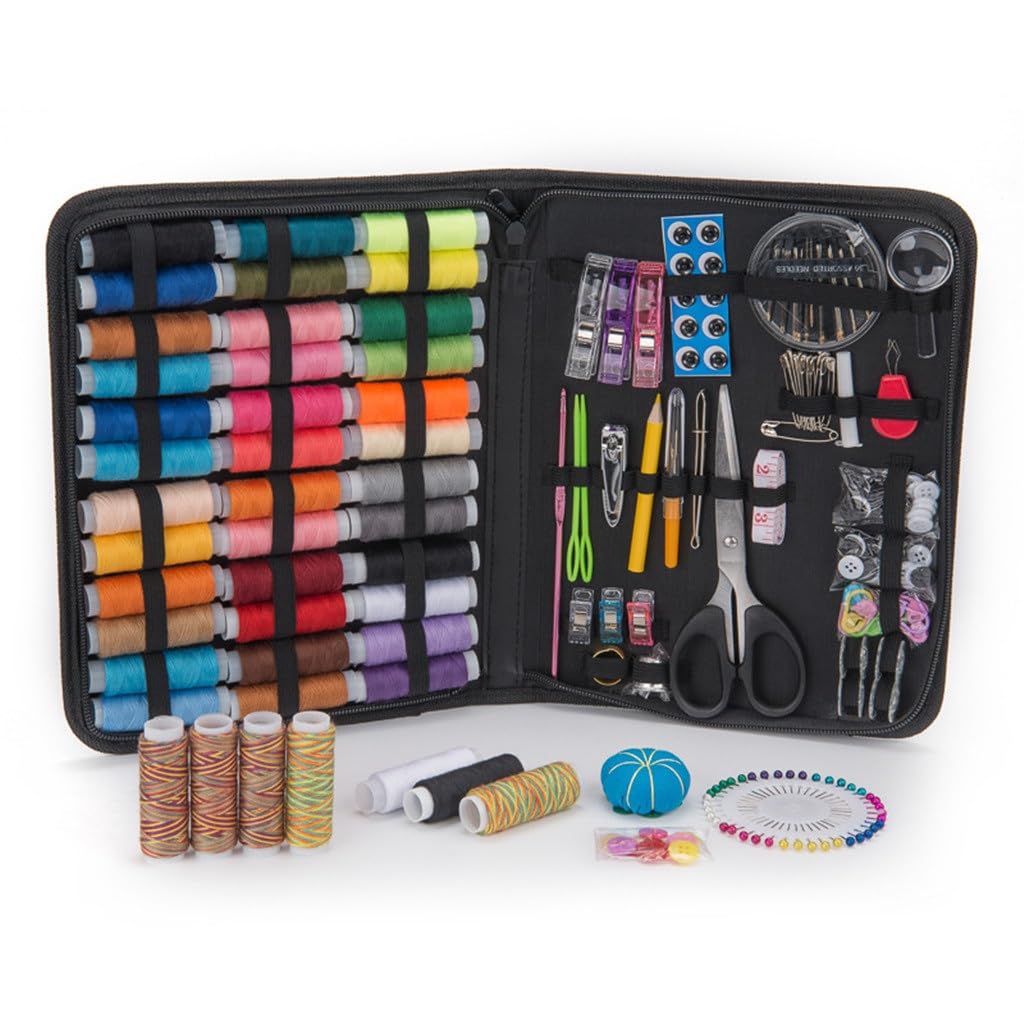 Caja de Costura de 230 Piezas, Juego de Herramientas de Bordado, Kit de Costura a Mano, Juego de Bolsas de Costura