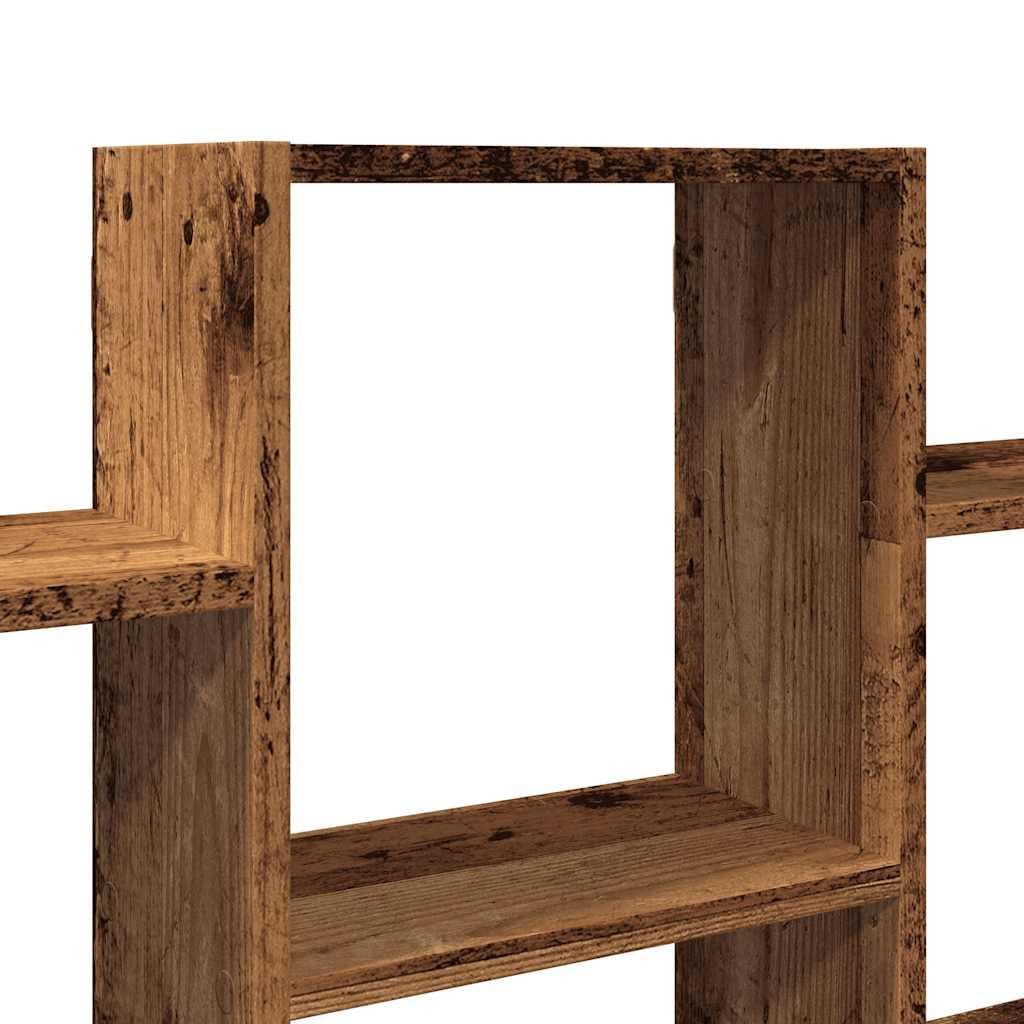 Wandregal Altholz Holzwerkstoff 159x18x66 cm Schwebendes Regal mit Stauraum für Bücher Deko und Pflanzen für Wohnzimmer Küche und Badezimmer