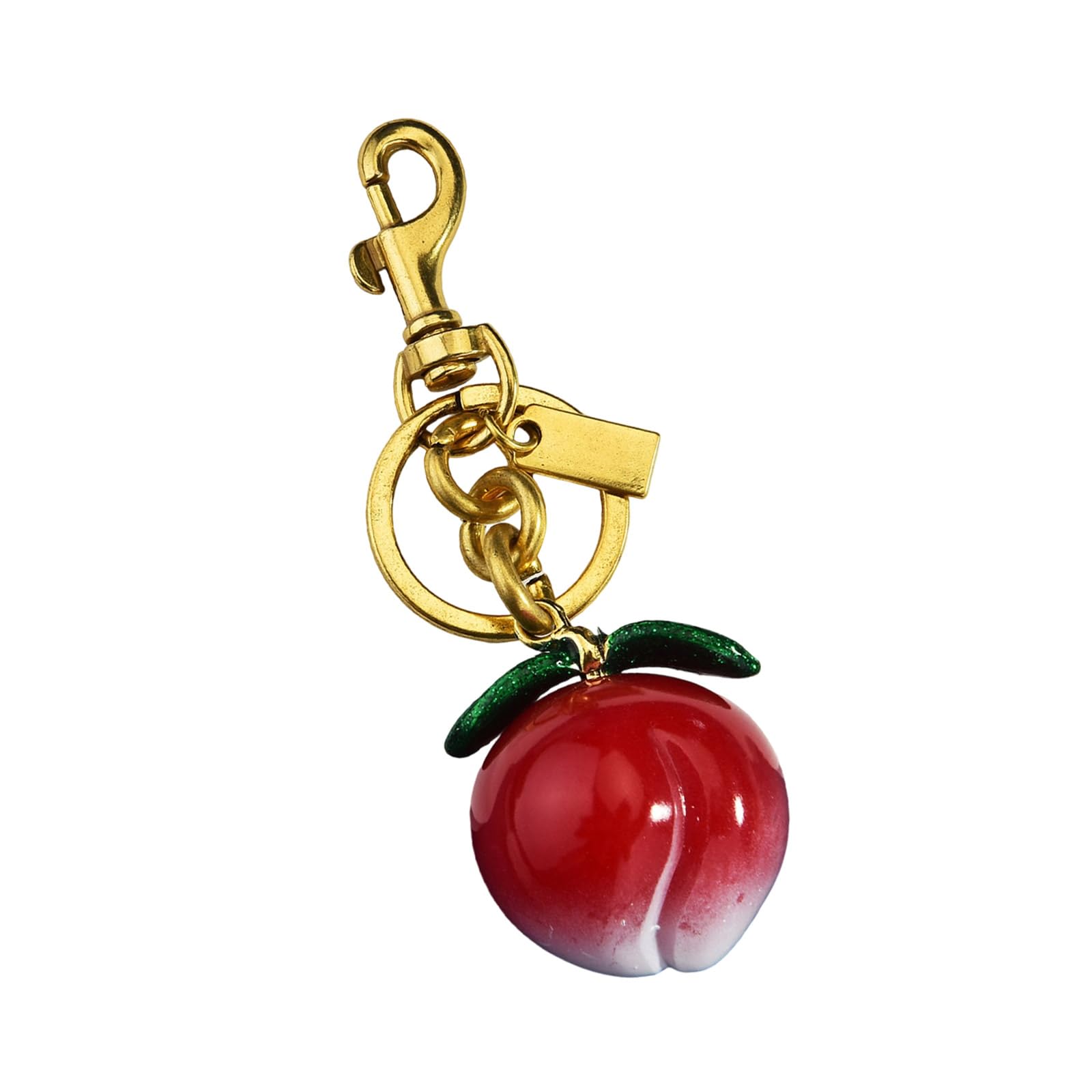 APGLSXY Compact Peach Shaped Keyring Decorative Charm Bag Hanging Pendant Keychain for Purse Backpack Keys Organiser Peach Keyring