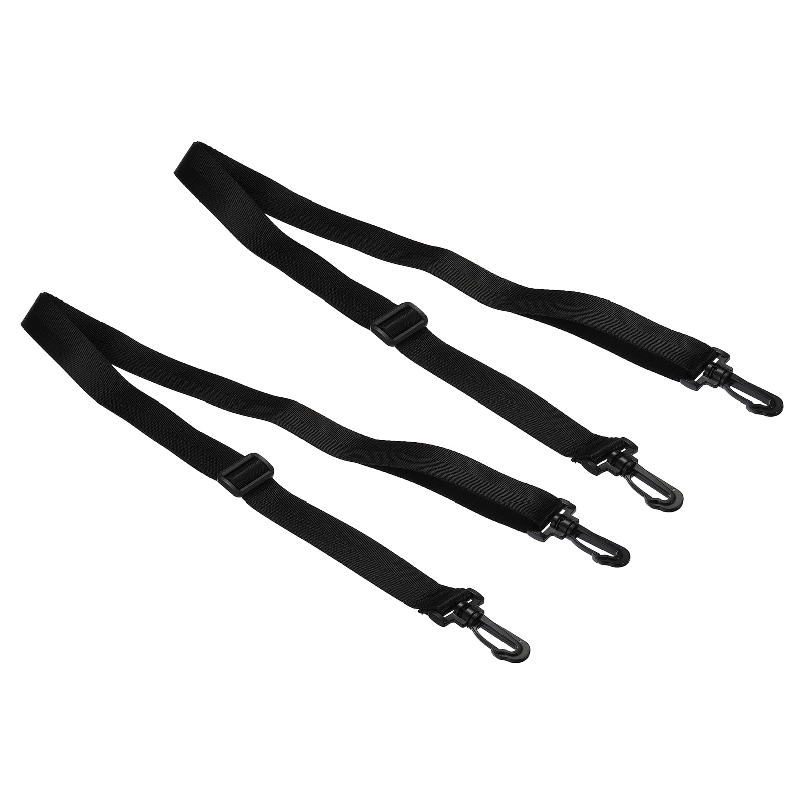 PATIKIL 59" Shoulder Strap, 2 Pcs 0.98" Width Nylon Adjustable Replacement Strap with Plastic Swivel Hooks for Camera Laptop Case Bag Briefcase, Black