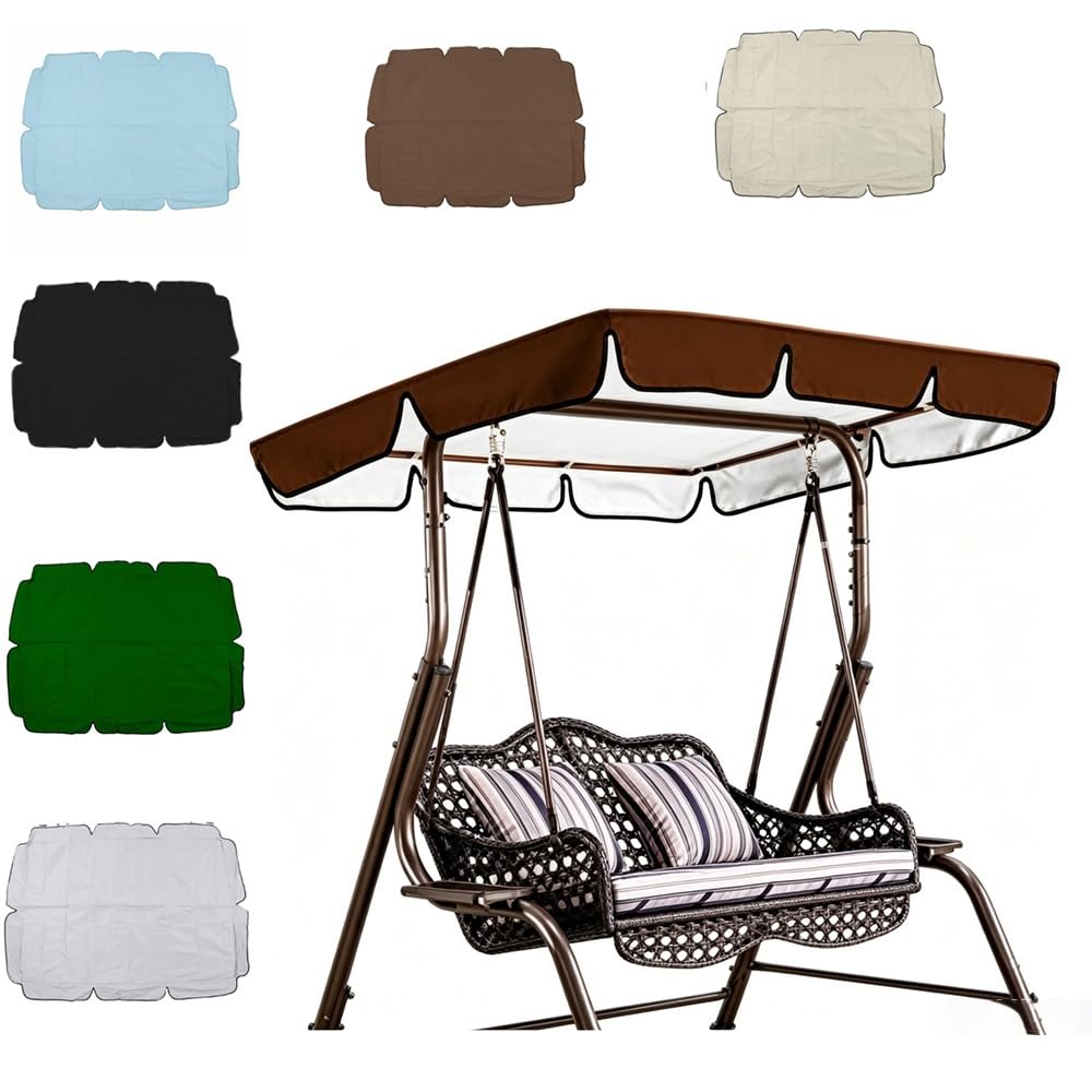 Générique Toile De Rechange pour Balancelle 190x132cm 195x125cm 249x185cm Toit De Rechange Balançoire Extérieur, Anti-UV Bâche De Remplacement De Balancelle 2-3 Places(Brown,98x72.8in-249x185cm)
