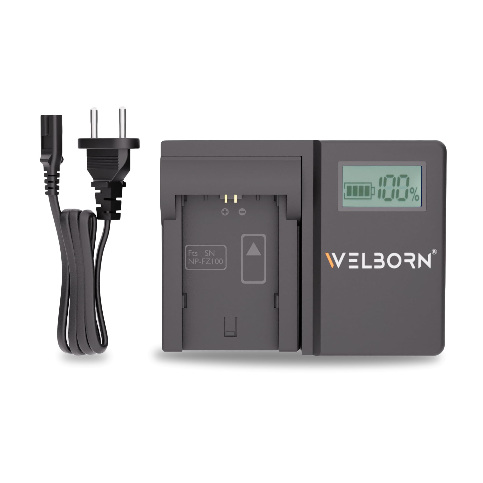 WELBORN LCD Camera Battery Charger Charger for Sony Camera Battery NP-FZ100 Compatiable with Sony Alpha A7CR A7S III A1 ZV-E1 A7C A9 A7 IV A6600 A9 II A7 III A7C II A7R V A9 III A6700 A7R III