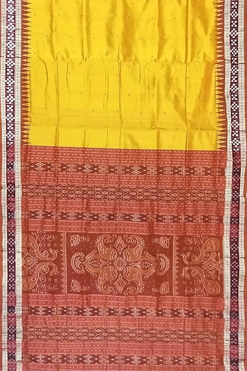 Image of Handmade Pure Bomkai Silk Saree Khandua Natural Silk Ikkat Saree For Women /Ethnic Wear /Traditonal Saree /Handloom Saree With Regular Fit Blouse Piece
