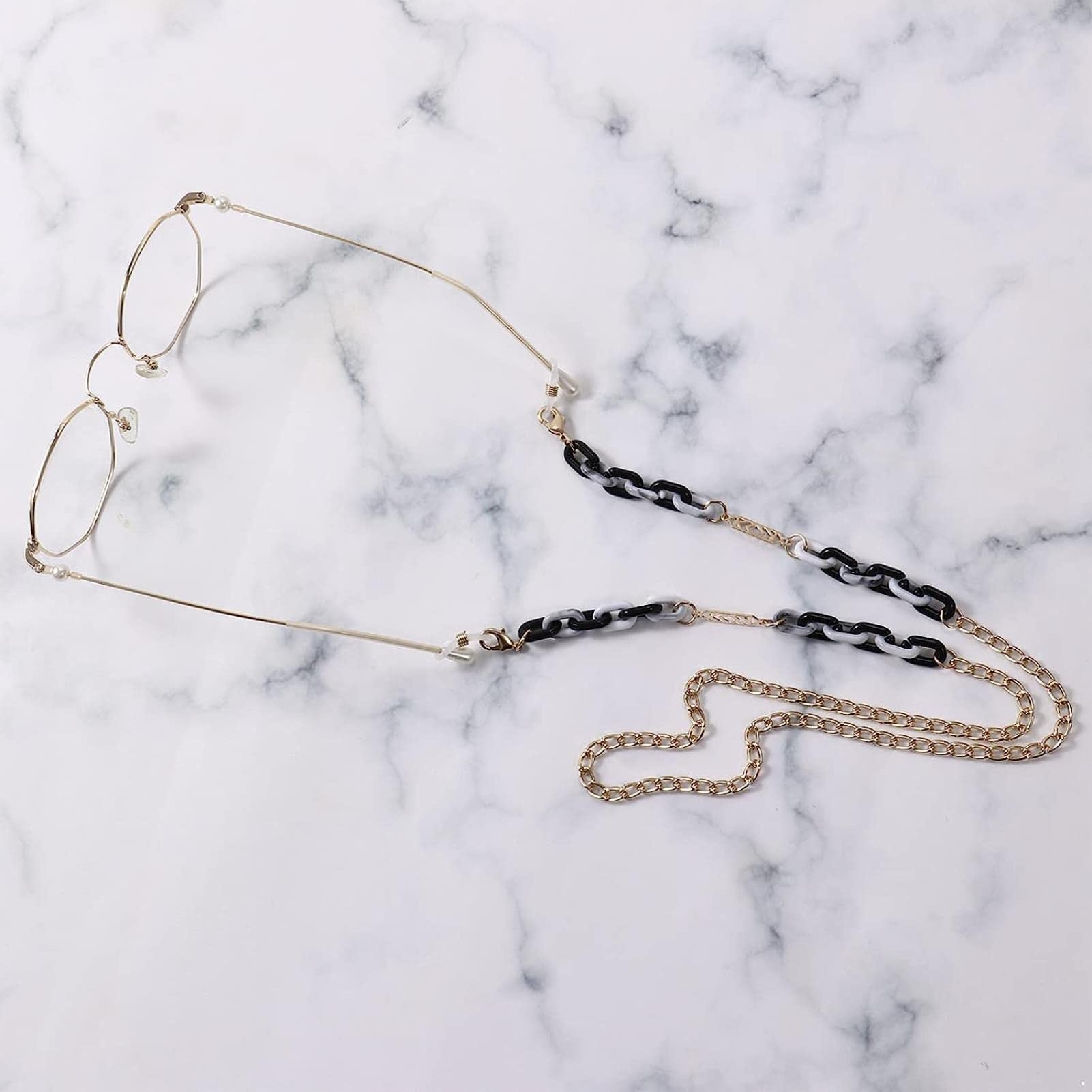REVAHI Cadenas para anteojos Patchwork Cadena de Metal Gafas de Sol Correa Titular Retenedor de Gafas Alrededor del Cuello Cadena Titular Cordón