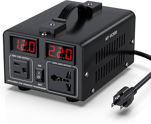 Transformador convertidor de voltaje de 500 W (110 V a 220 V o 220 V a 110 V) convertidor elevador hacia arribaabajo 110120 voltios - 220240 voltios