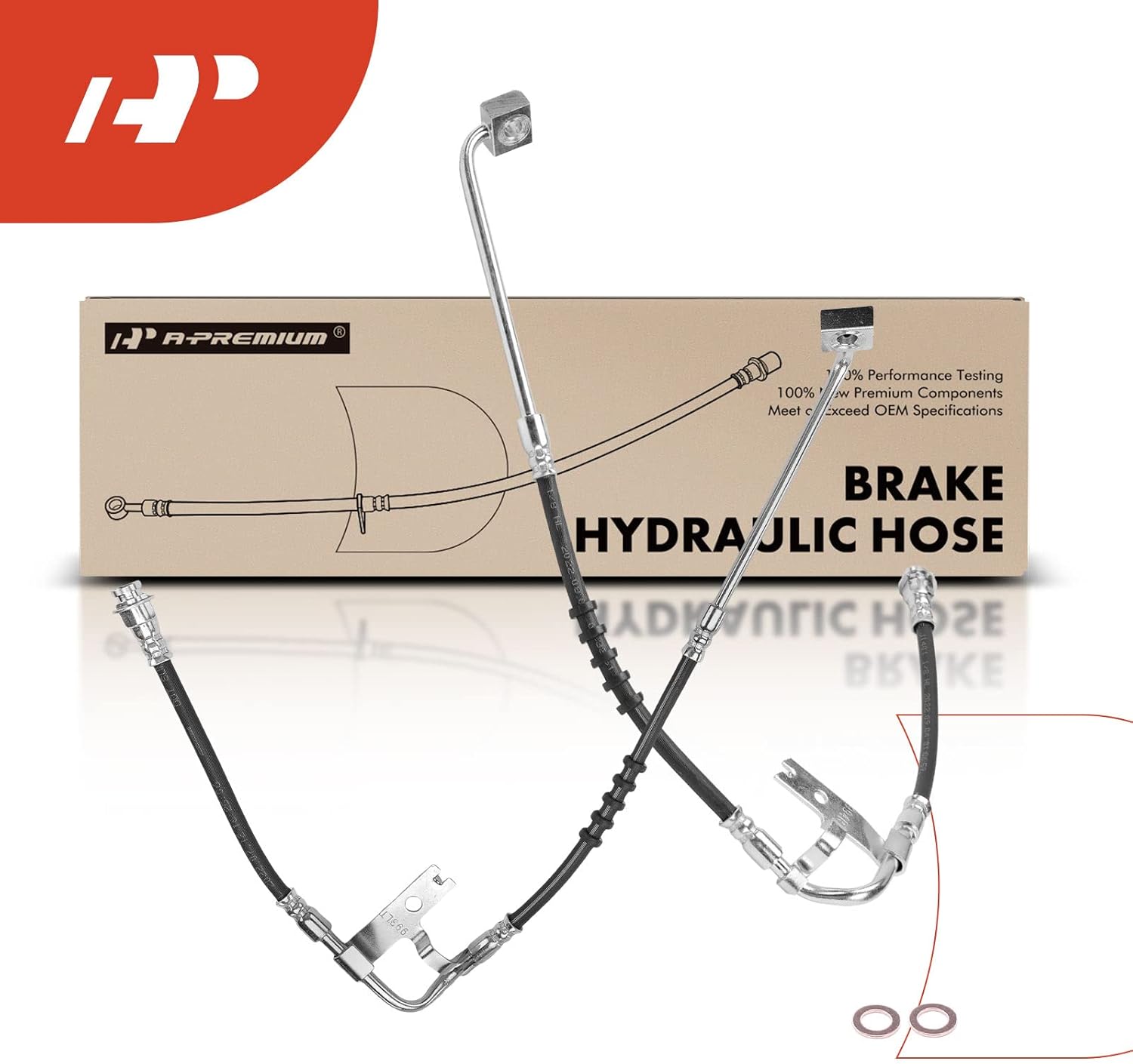 A-Premium Front Brake Hydraulic Hose Compatible with Select Ford, Mazda and Mercury Models - Escape 2001-2007, Tribute 2001-2006, Mariner 2005-2007, 2.0L 2.3L 3.0L - Replace# 7L8Z2078B(Pack of 2)