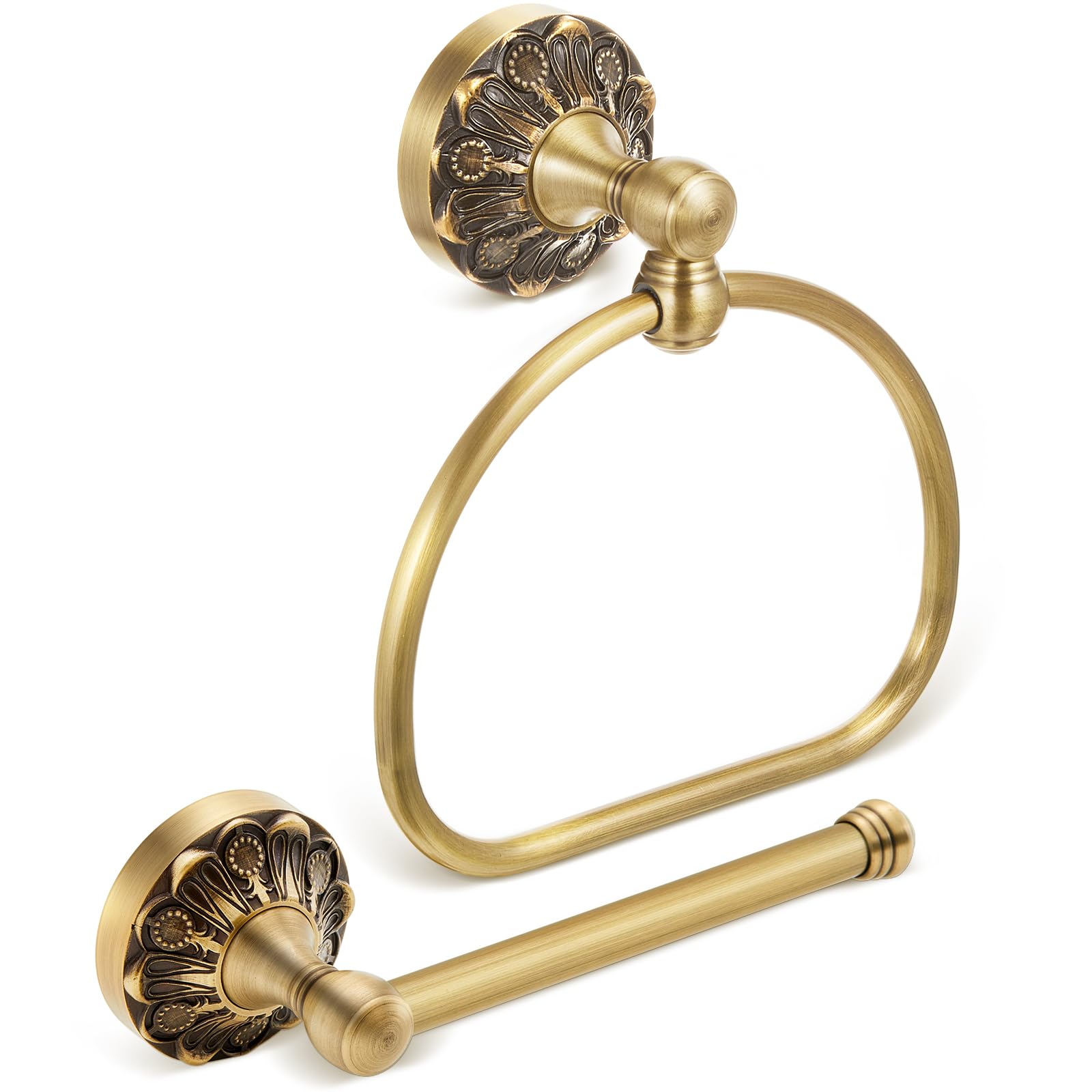 2 Pcs Toilet Paper Holder Towel Ring, Brass, Rectangle — Amazon image 16