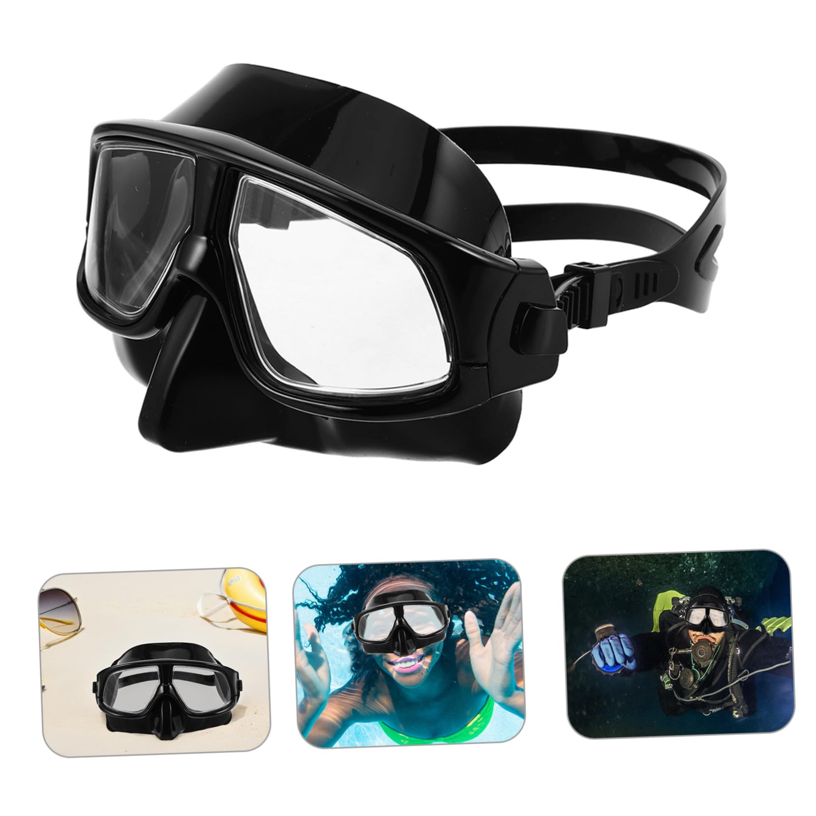 HANABASS de Snorkel con Correa Ajustable para Natación y Buceo Gafas de Piscina con Sello y Diseño Volumen para y Fotografía Submarina Cómoda y Resistente para Diversas Faciales