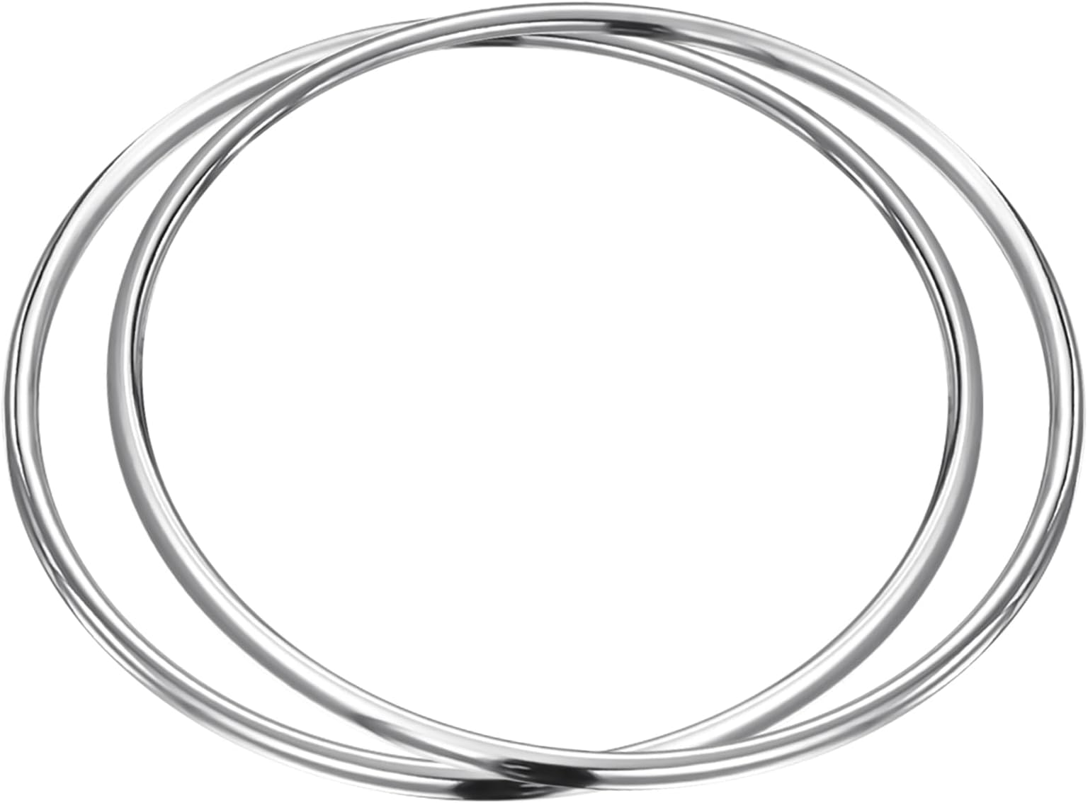 Personalized Plain Simple Round Square Flat Edge Layering Stacking Strong 2-3MM Shinny .925 Sterling Silver Bangle Bracelet Set For Women Teen Customizable