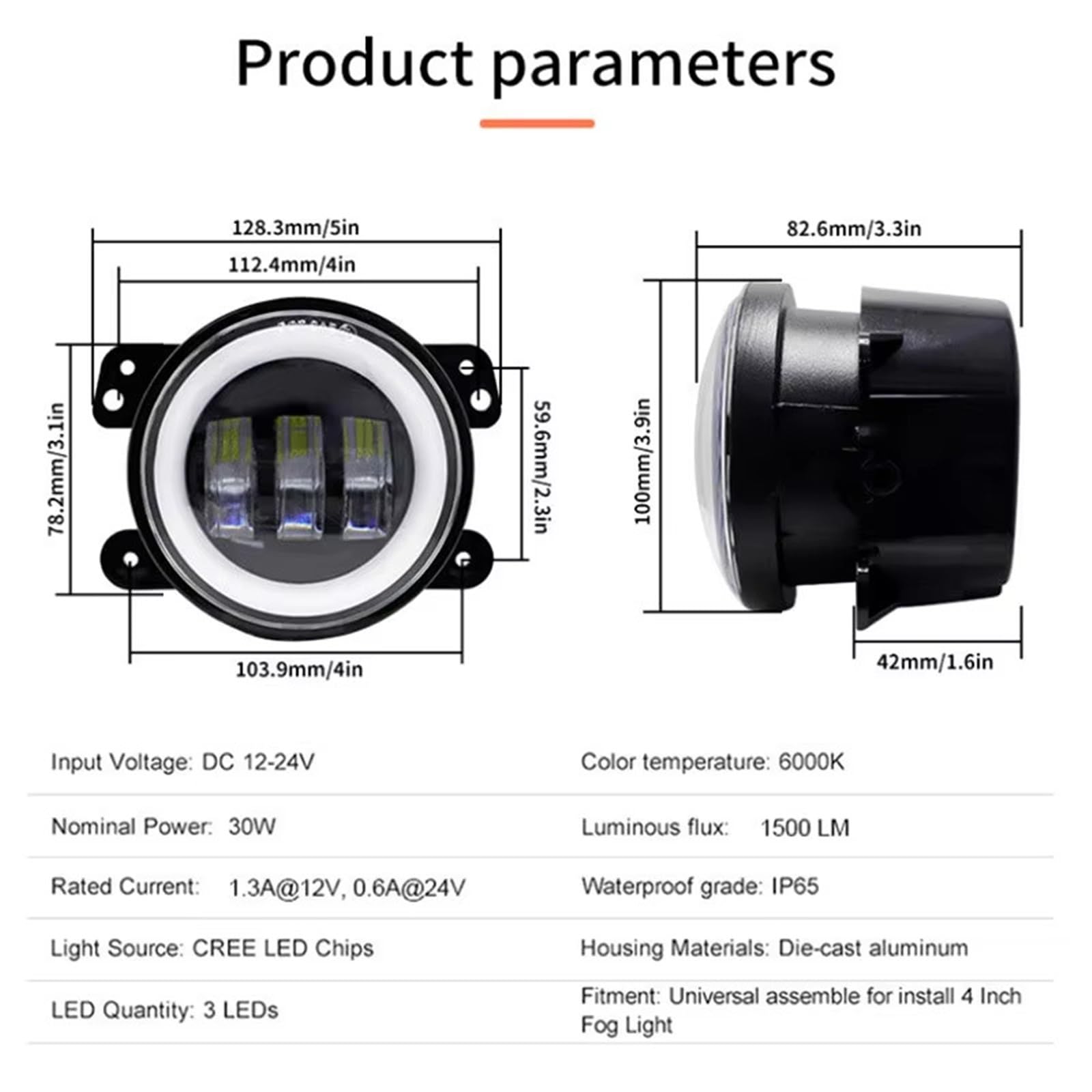Reflektor LED 4-calowy Reflektor LED O Mocy 30 W