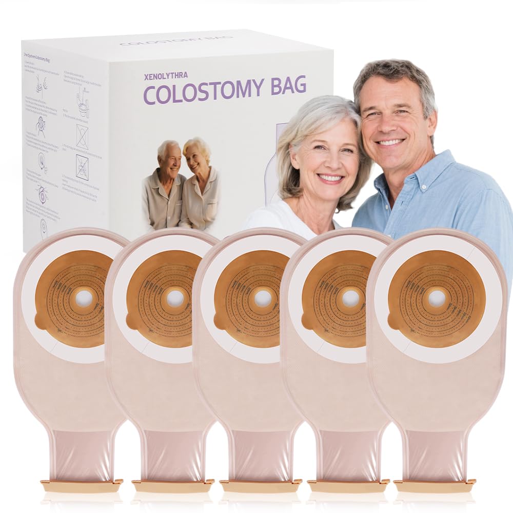 100 bolsas de colostomía, suministros de ostomía de 20 a 60 mm, bolsas de ostomía de una pieza para el cuidado de estoma de leostomía, tela no tejida cortada a medida, diseño de bloqueo de bolsa