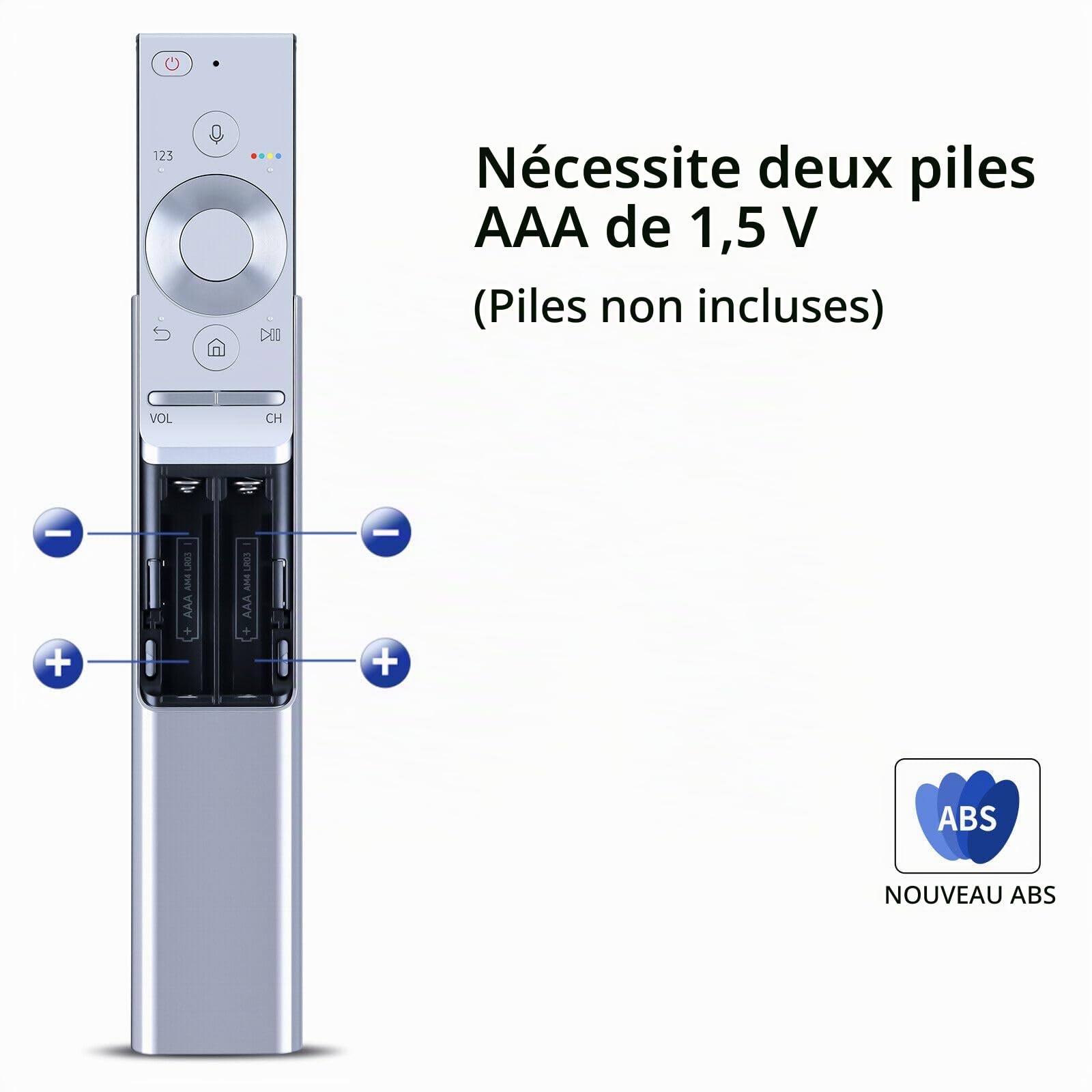Voice BN59-01270A Télécommande de Rechange pour TV Samsung 4K QLED Compatible avec UE43NU7445U Q7 Q8 Q9