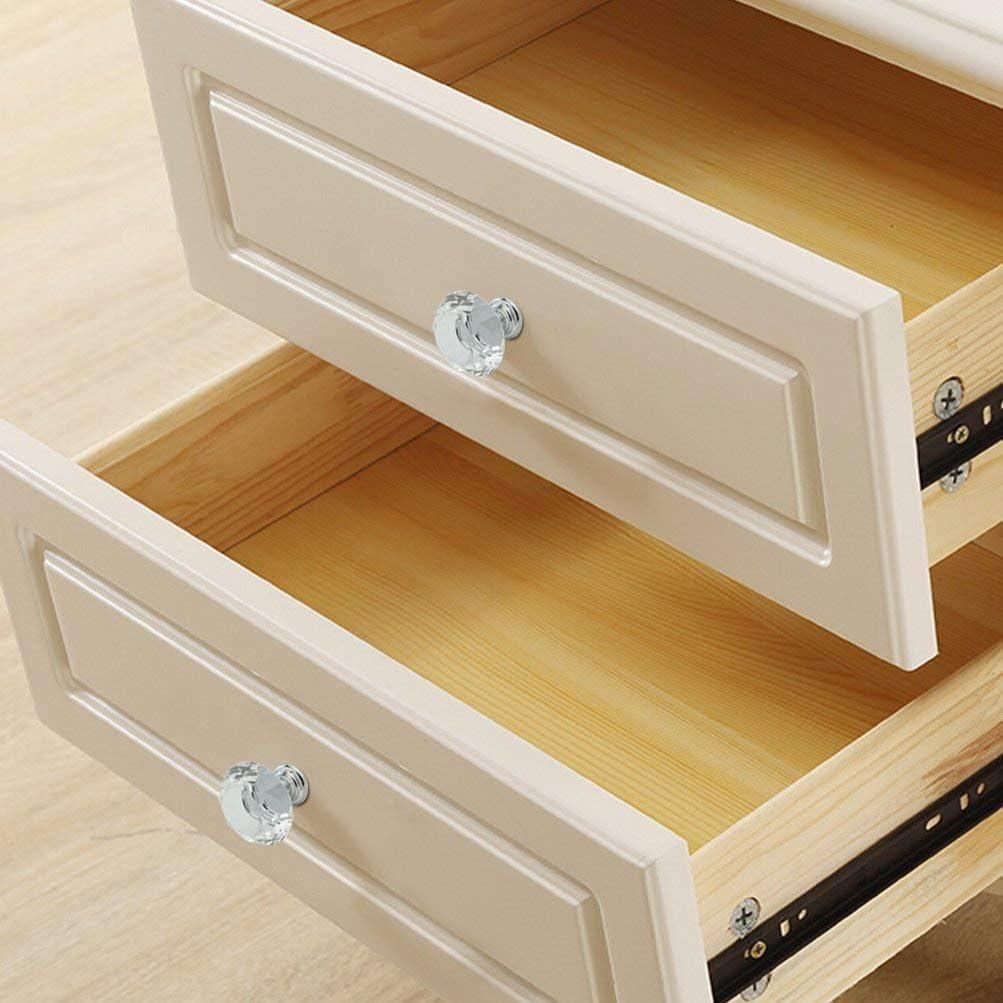 20 Pack Crystal Knobs Round Diamond Shape Handles Cabinet Knobs Clear Drawer Pulls for Room Cabinets Drawers Dressers Furniture (Clear)