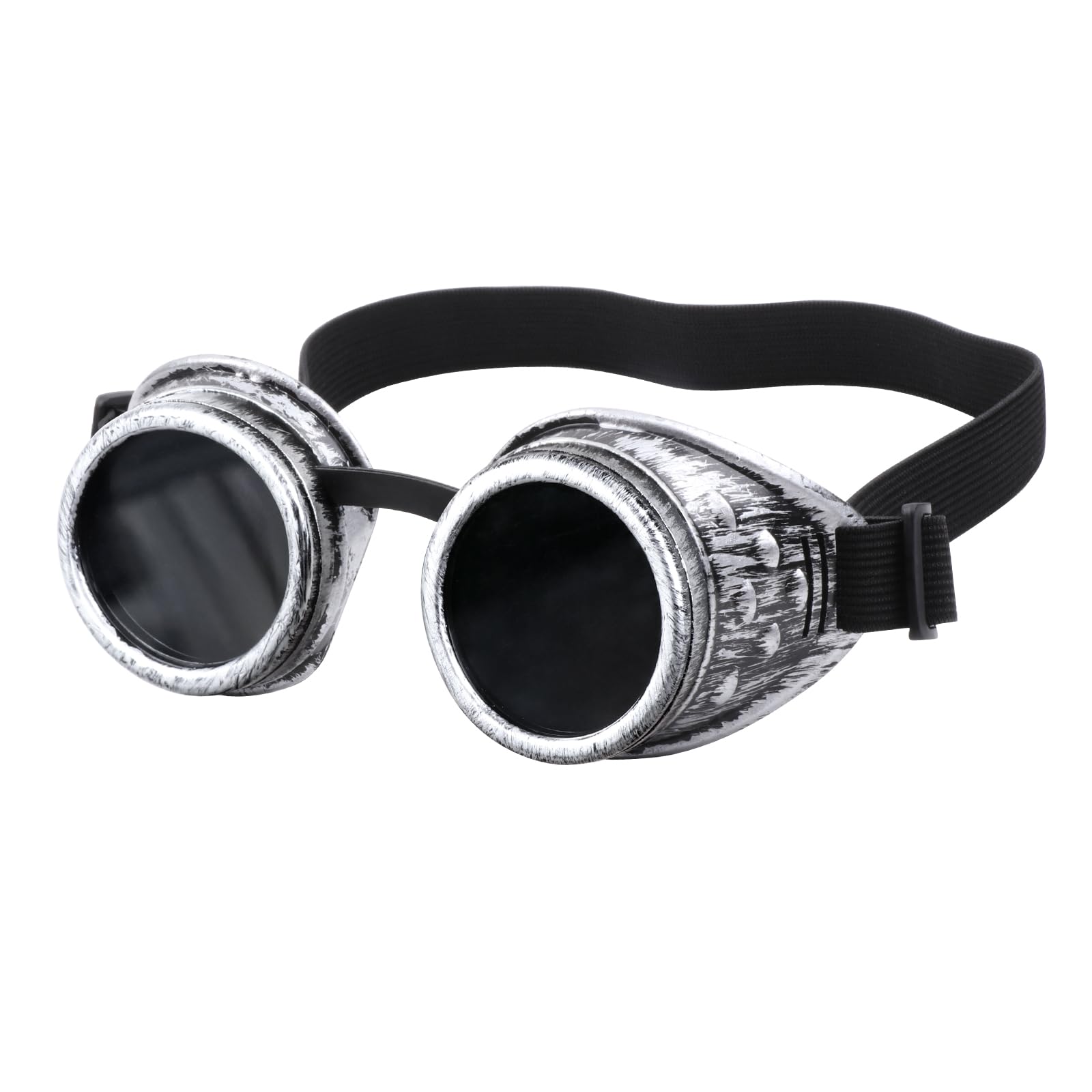 TOEKSIX Adjustable Vintage Steampunk Goggles - Mad Scientist Style Gothic Glasses for Cosplay & Halloween Costumes
