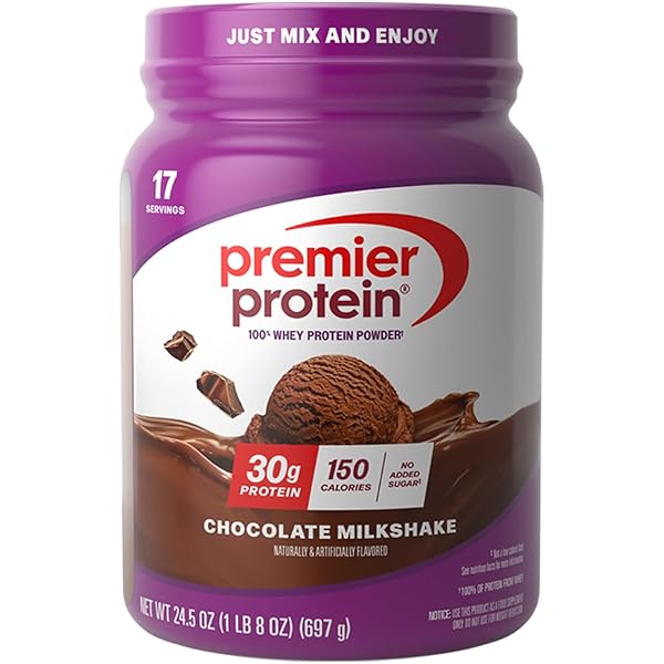 Premier Protein Powder, Chocolate Milkshake, 30g Protein, 1g Sugar, 100% Whey Protein, Keto Friendly, No Soy, Gluten Free, 24.5 oz, 17 Servings (Packaging May Vary)
