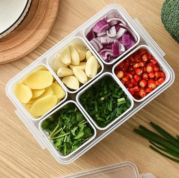 Image of Hearch fridge storage boxes multipurpose containers for storage Space-saving Refrigerator Side Door Organizer for fridge kitchen Fruits, Vegetables Storage Containers (Fridge Container-6)