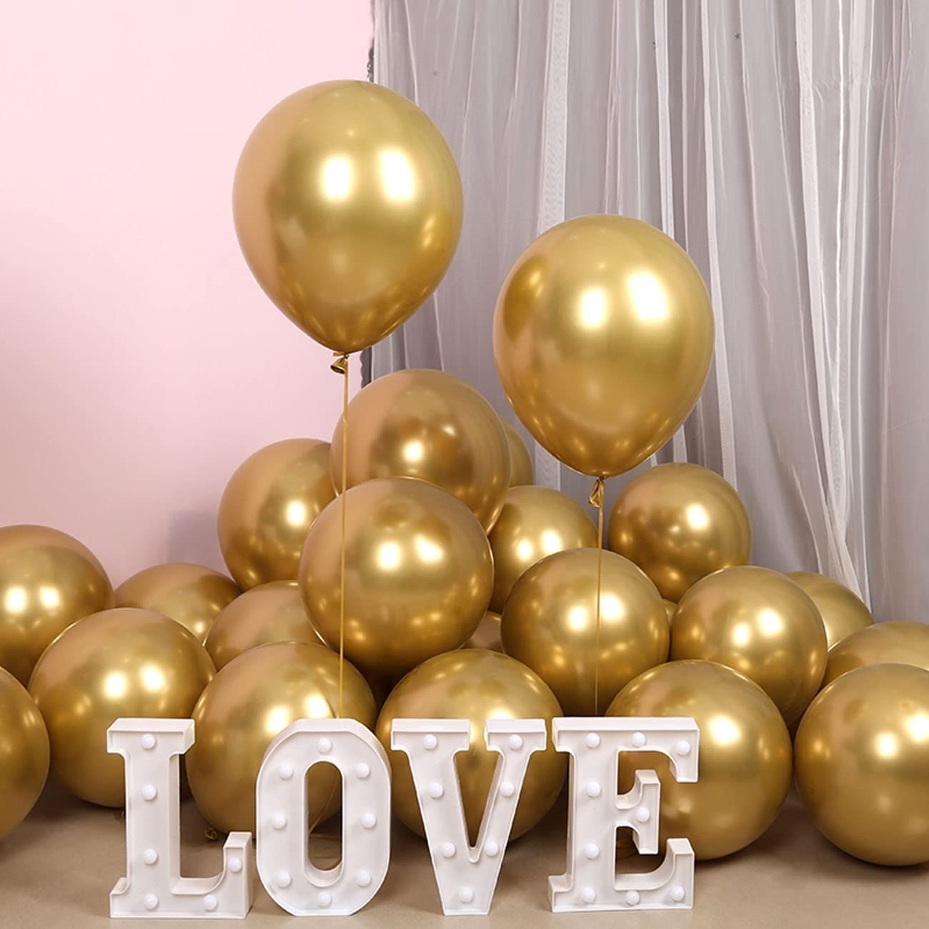 12 Zoll Gold Metallic Luftballons,Chrom Gold Helium Ballons für Partys Deko-50 Stück