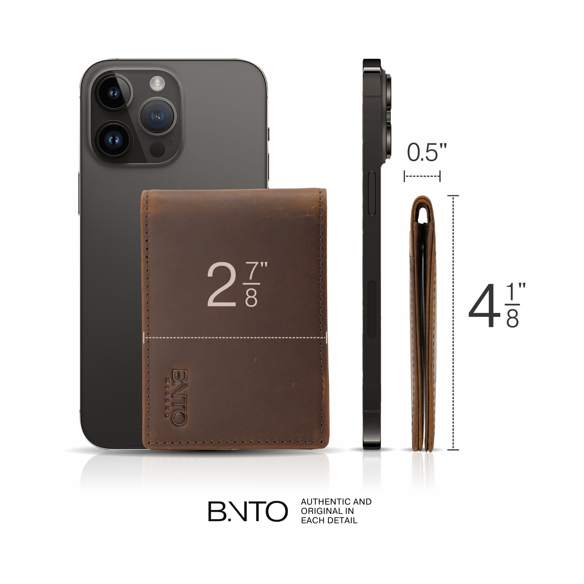 BNTO Milano Leather Wallets For Men | A RFID Wallet For Men Designed to Securely Carry Your Essentials. Slim Wallet, Small And Thin Bifold Design (Brown)