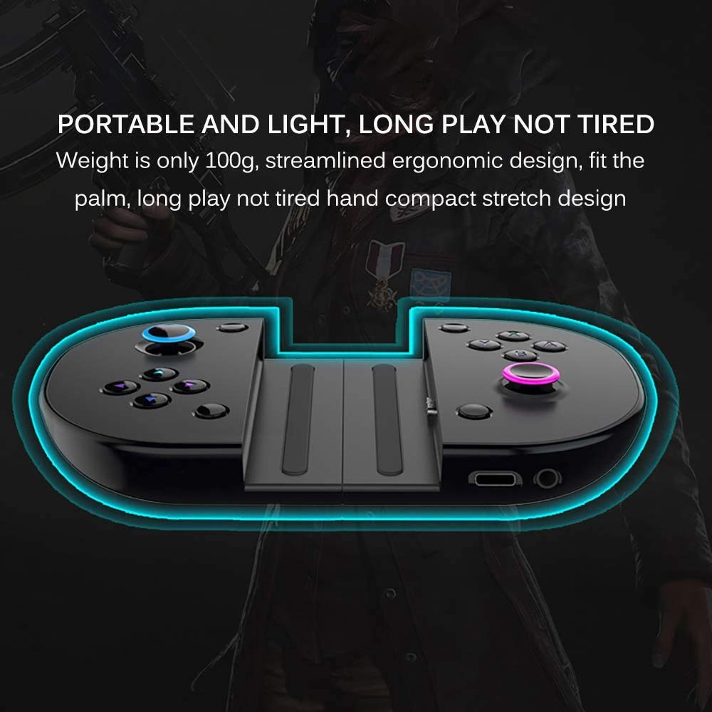 Controlador de Juegos móviles, Gamepad Joystick con conexión Tipo C Controlador retráctil Estable una función