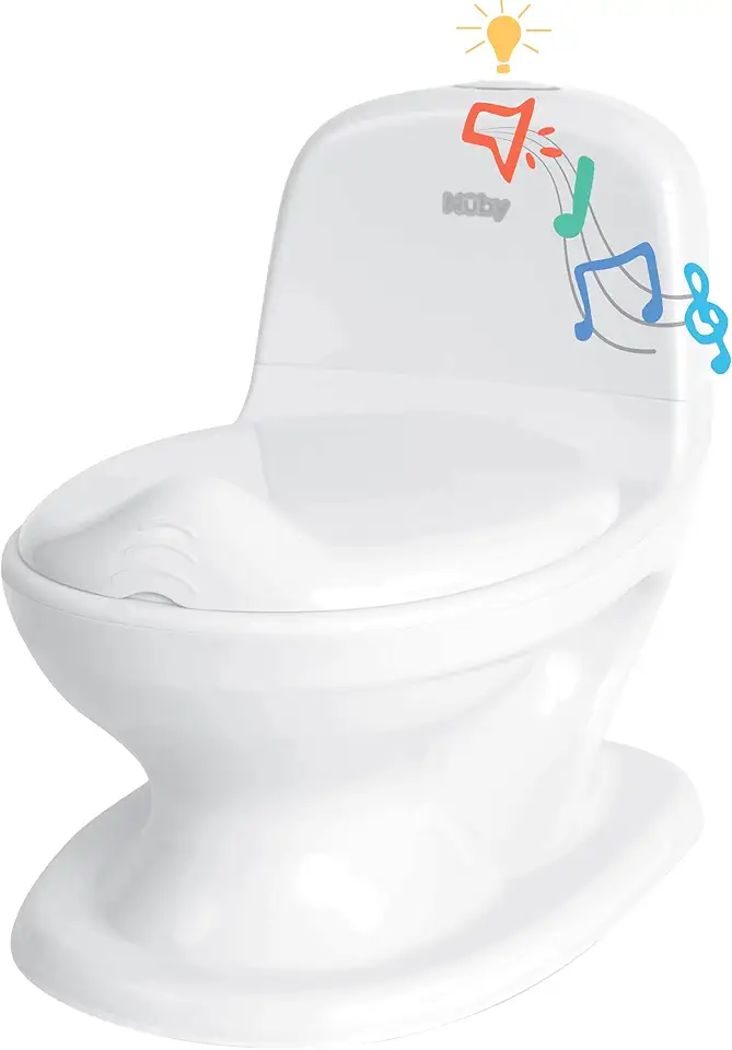 Nuby My Real Potty Training Toilet with Life-Like Flush Button and Sound - 18+ Months - White