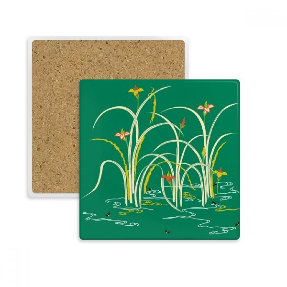 Peinture verte culture d'eau dessous de verre en pierre de qualité supérieure